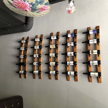 Farmhouse Wooden Wall Wine Rack